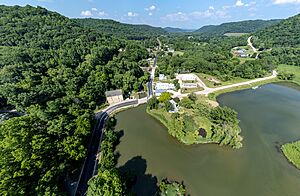 Pickwick, with the 1850s Pickwick Mill and millpond