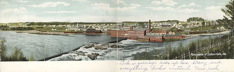 PostcardLisbonFallsMEBifoldLandscapeView1906