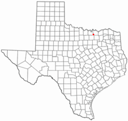 Location of Tioga, Texas