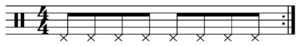 Characteristic rock hi-hat pattern