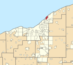 Location of Eastlake in Greater Cleveland