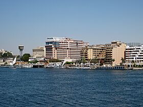 City view of Luxor on the east bank of the Nile