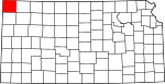 State map highlighting Cheyenne County