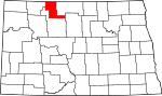 State map highlighting Renville County