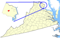 Location of Fairfax in Virginia