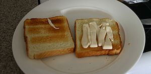 Miracle Whip spread on toast