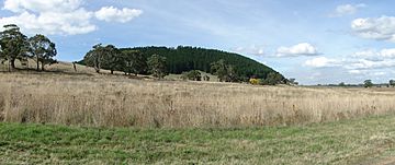 A view of Mount Franklin, Victoria, Australia, an extinct volcano, as seen from the Castlemaine-Daylesford road.