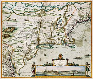 New Netherland 'NOVI BELGII NOVAEQUE ANGLIAE NEC NON PARTIS VIRGINIAE TABULA'