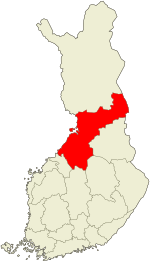 Northern Ostrobothnia on a map of Finland