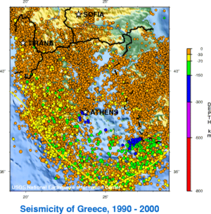 Seismicity in greece 1990 2000