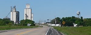 Jansen, seen from the northeast along U.S. Highway 136