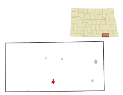 Location of Ellendale, North Dakota