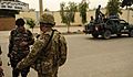 Afghan National Security Force soldiers provide security for the Kandahar Nursing and Midwifery Institute