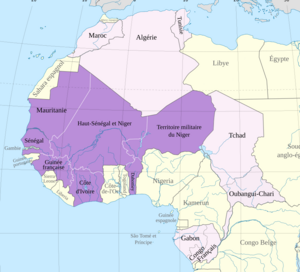 Carte de l'Afrique-Occidentale française, 1914