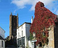 Cerne Abbas church and Royal Oak.jpg