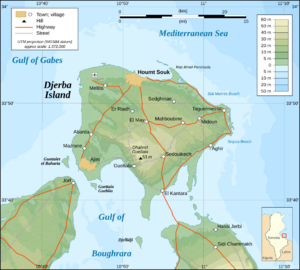 Djerba topographic map-en