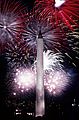 Fourth of July fireworks behind the Washington Monument, 1986