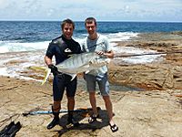 Gnathanodon speciosus just caught