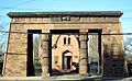 The Egyptian Revival entry gateway to Grove Street Cemetery