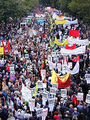 London anti-war protest banners