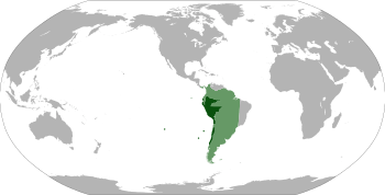 Location of the Viceroyalty of Peru: Initial territory 1542–1718 (light green) and final de jure territory 1776–1824 (dark green)