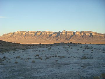 A photo of the northern part of the House Range at sunset