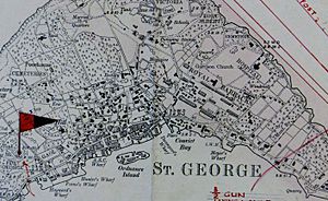 St George's Town and St George's Garrison , Bermuda OS Map Lieut AJ Savage 1901