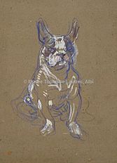 Toulouse-Lautrec - BOUBOULE, BULL-DOG DE MADAME PALMYRE A LA SOURIS, DOS, 1897, MTL.196