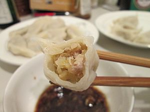 A Jiaozi with suan cai