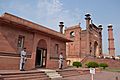 Allama Iqbal Tomb side view, adjacent to the Badshahi Mosque's gateway