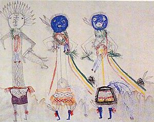 Apie Begay - Three Sand Painting Figures 1902