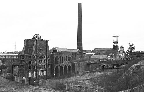 Chatterley Whitfield Colliery from the nearby spoil heap