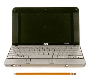 HP 2133 Mini-Note PC (front view compare with pencil)