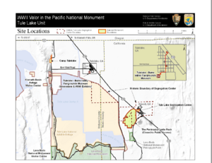 Map Tule Lake National Monument