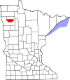 State map highlighting Red Lake County