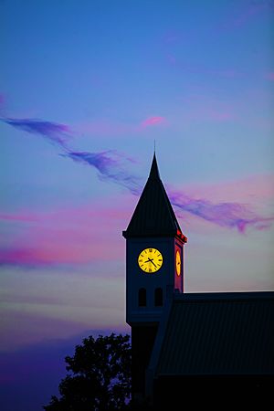 NSU clock at night