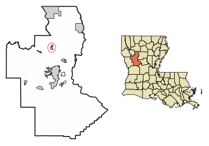 Location of Powhatan in Natchitoches Parish, Louisiana.