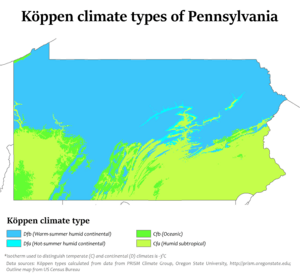 Pennsylvania Köppen