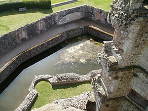 Raglan Castle tower and moat