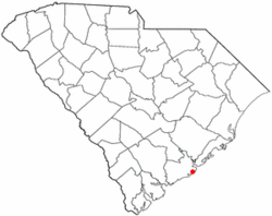 Location of Folly Beach in South Carolina