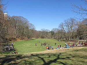 Setting up for Quidditch, Wellesley College, Wellesley MA