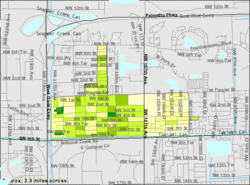 U.S. Census Bureau map showing city limits prior to the 2010 annexation