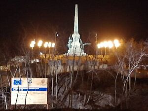 The Monument at night