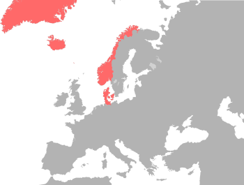 Map of Denmark–Norway, c. 1780