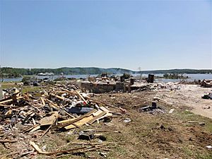 EF4 damage to a home in Shoal Creek Valley, Alabama