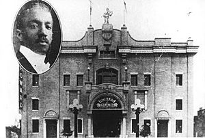 Howard Theatre at 620 T Street NW, with inset of manager, Andrew J. Thomas (1910-1919)