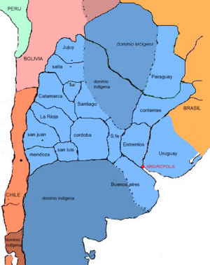 Mapa Estados Unidos del Plata