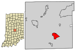 Location of Beech Grove in Marion County, Indiana.