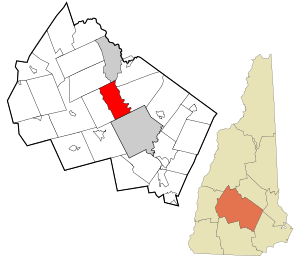 Location in Merrimack County and the state of New Hampshire.