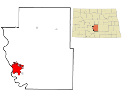 Location within Burleigh County in North Dakota